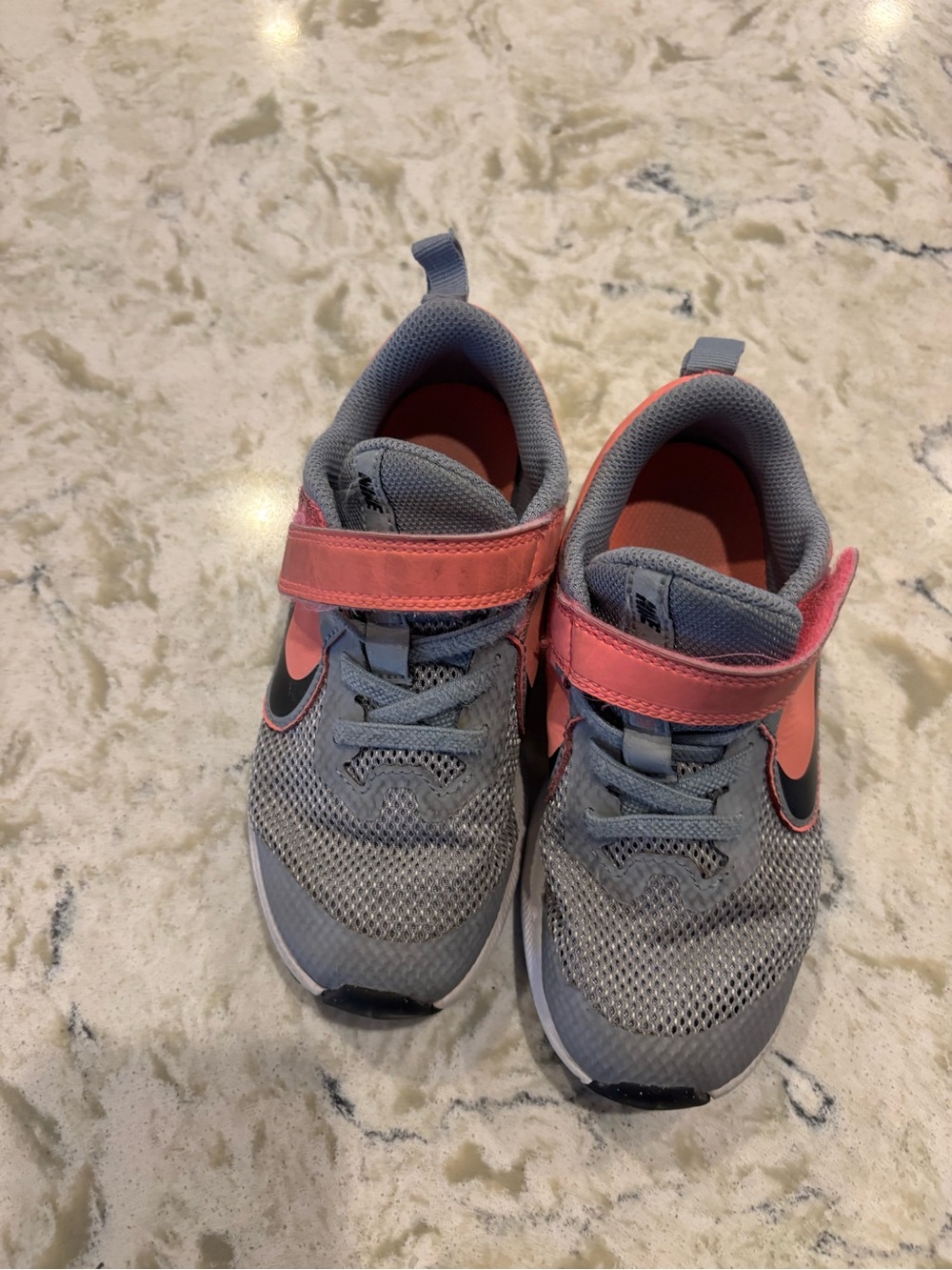 Nike Kids Grey and Pink Velcro Sneakers